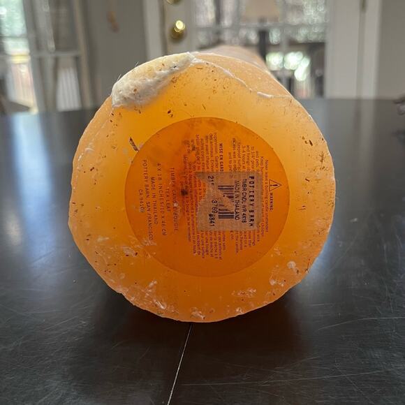 Pottery Barn Timber Pillar Cylindrical Centerpiece Long Burning Wax Candle 18” - Picture 12 of 14